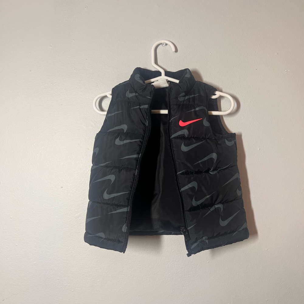 Nike Black and Gray Vest with Red Logo